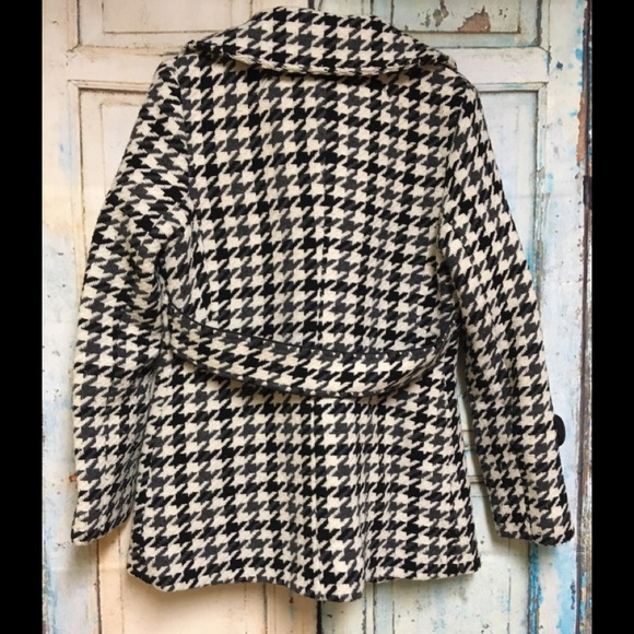 Soia Kyo Houndstooth Wool Lined Car Coat L - Picture 6 of 6